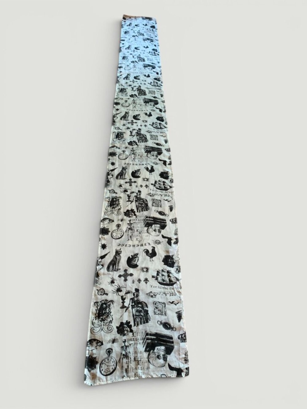 Whimsical scull silk scarf - Picture 3 of 10